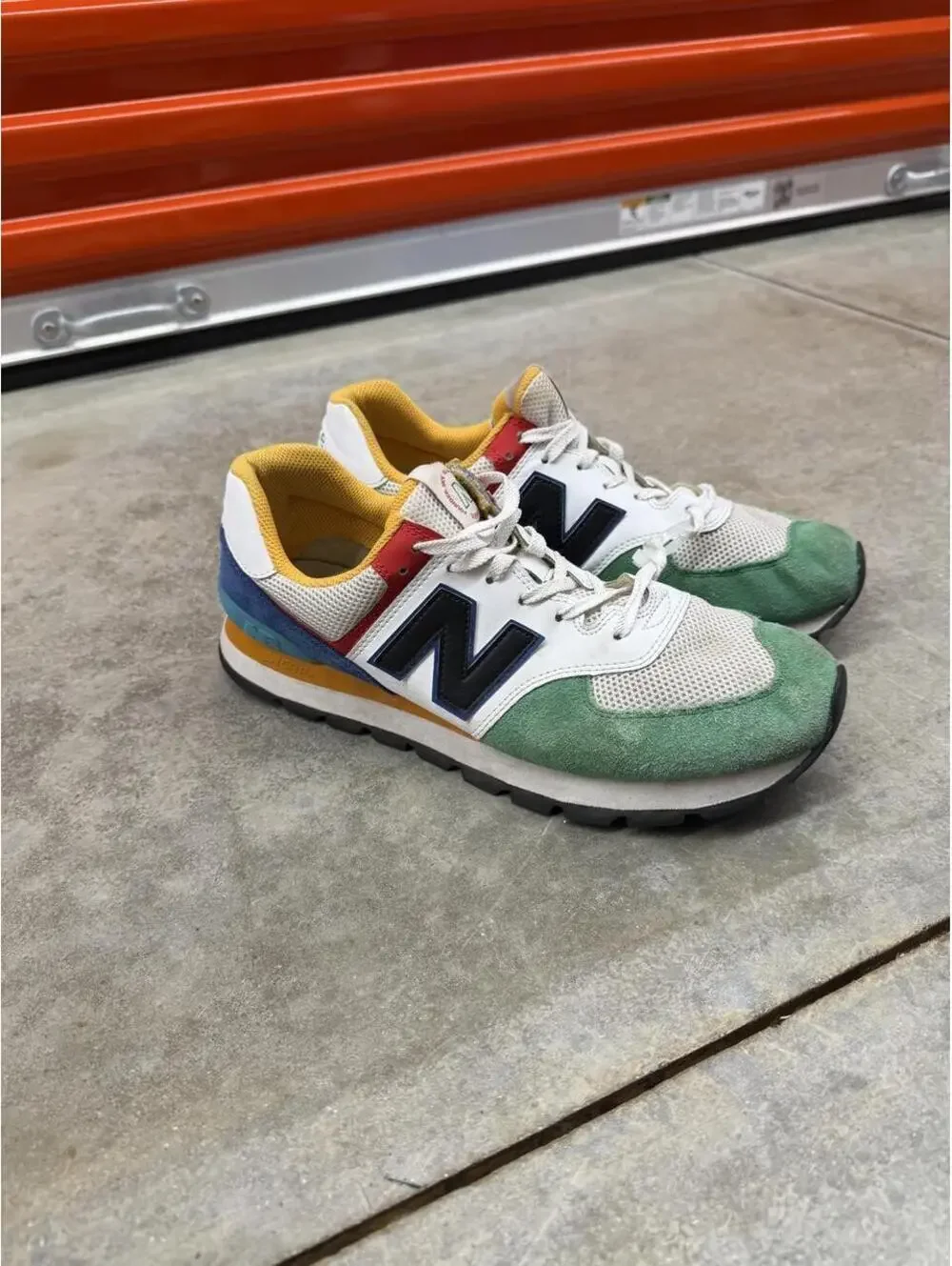 new balance 574 Rugged Yacht Club white running gym shoes size 12 MENS